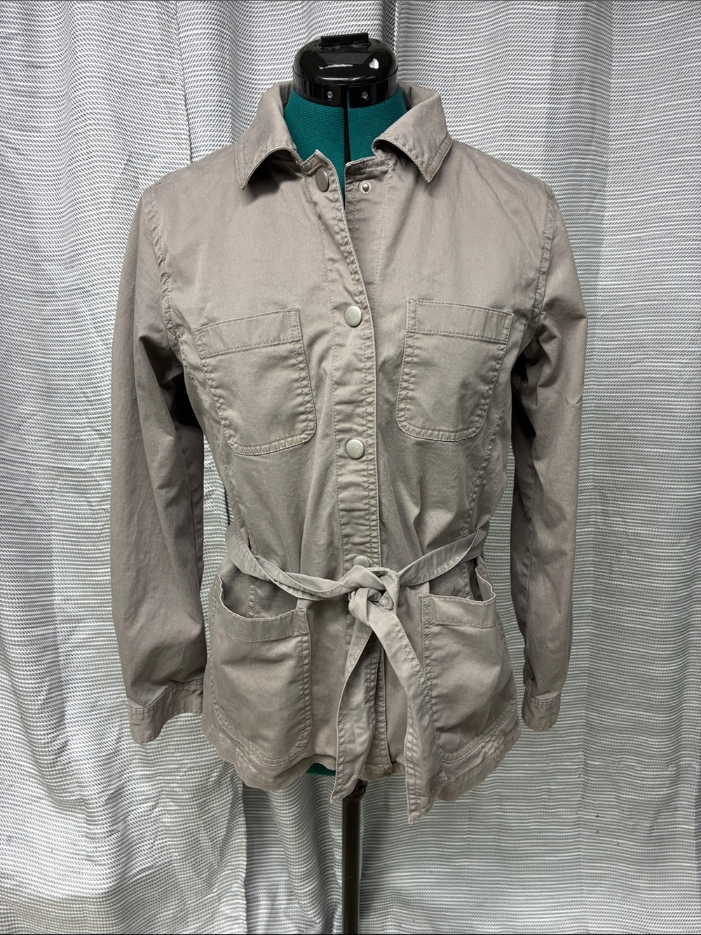 Banana Republic Beige Utility Jacket with Self Tie Belt